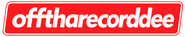 Red rectangular logo with 'offtharecorddee' text